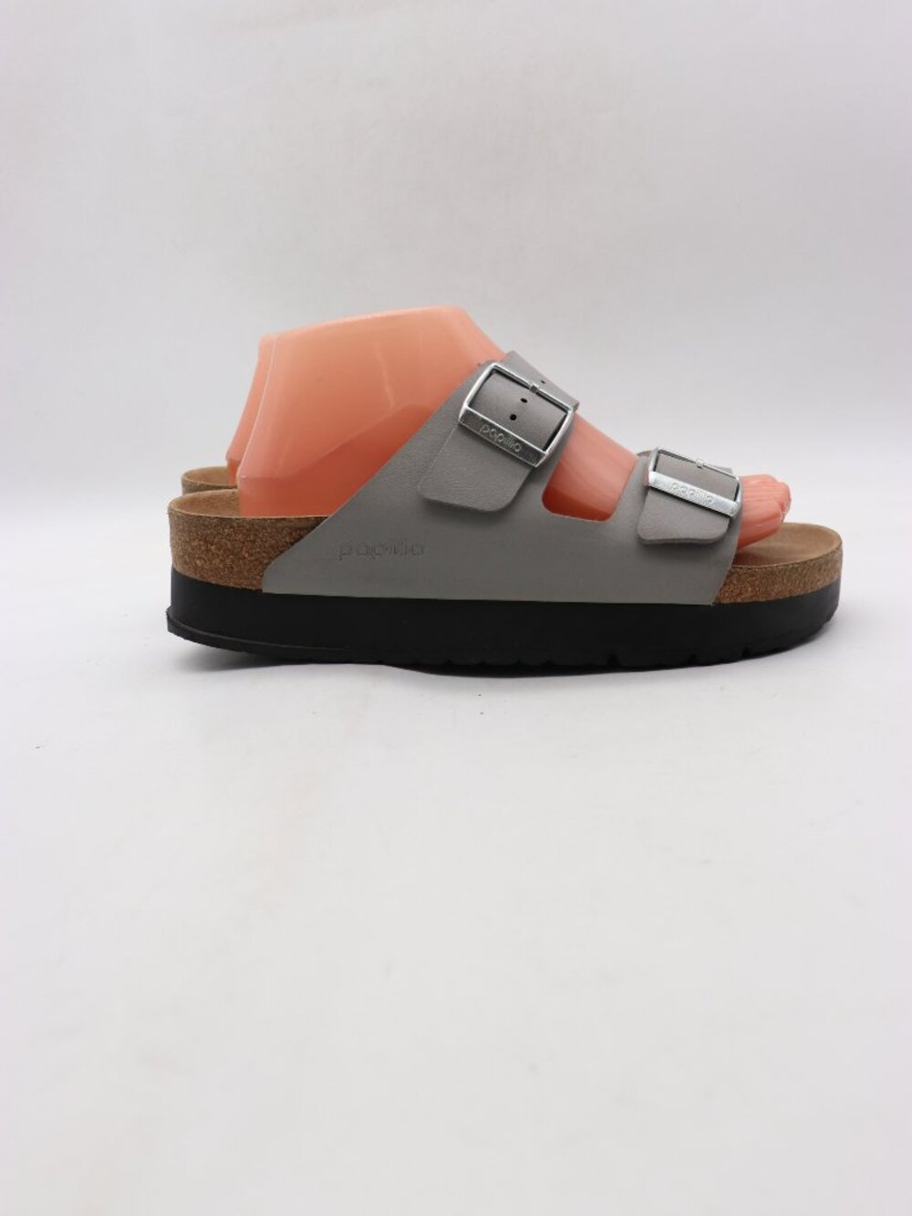 Papillio Birkenstock Arizona Platform Women EU 40 US 9 Vegan Leather Gray Sandal